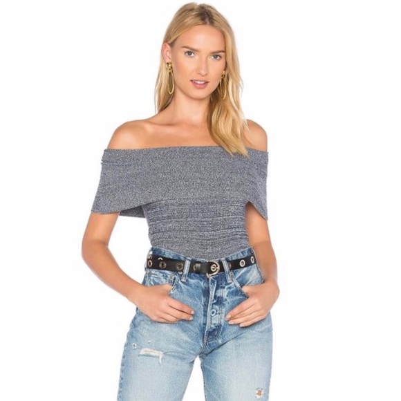 Ganni Vermont Off the Shoulder Top NWT - Picture 2 of 12